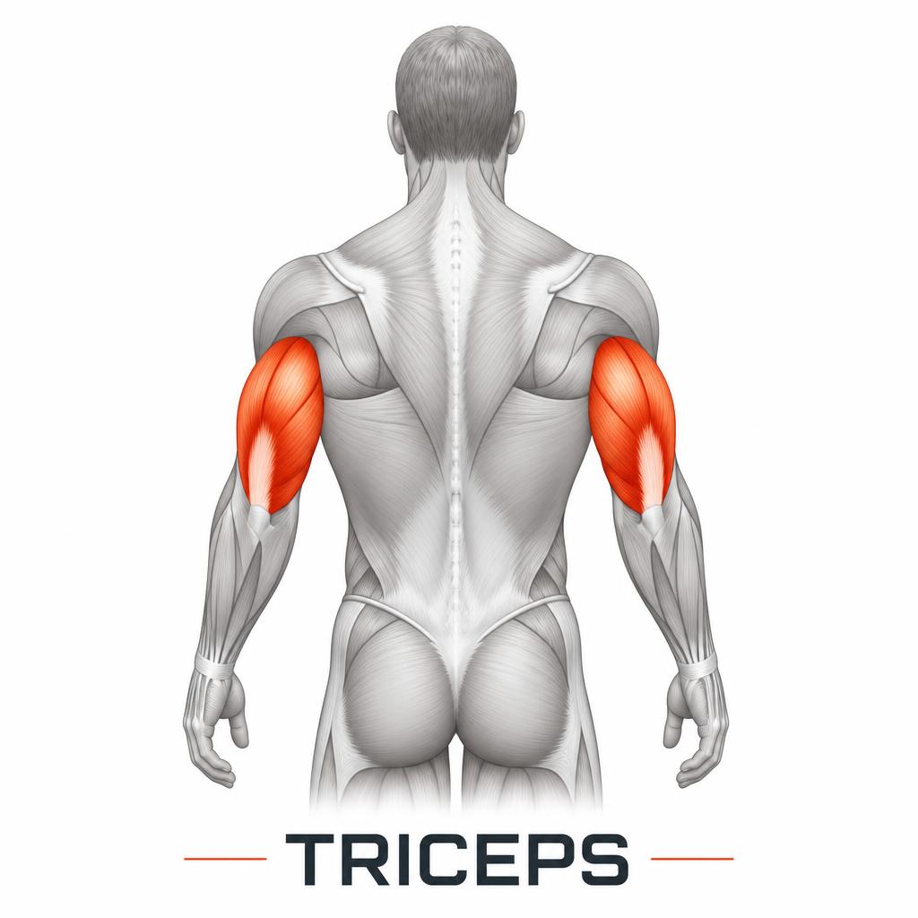 Single-Arm Cable Pushdown muscles worked anatomy visual | Coach Abuzaid